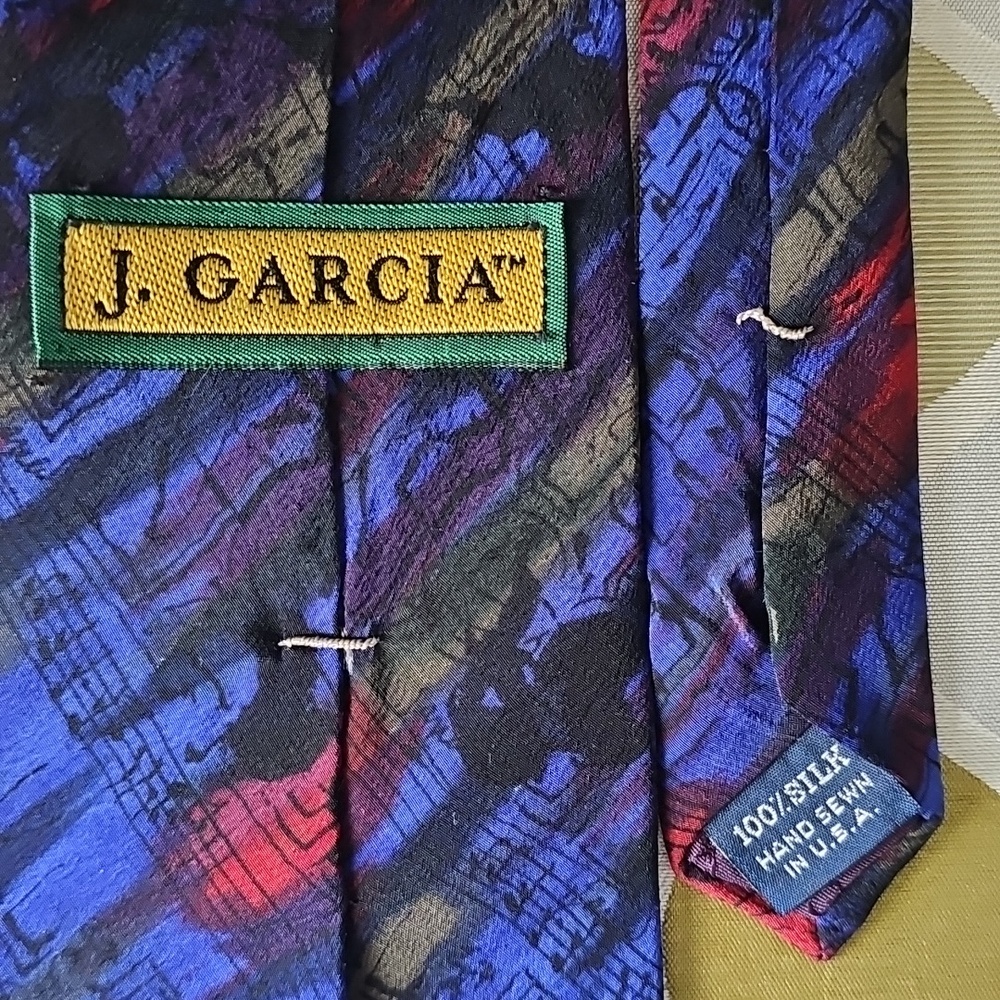 Jerry Garcia Tie 100% Silk - Picture 2 of 3